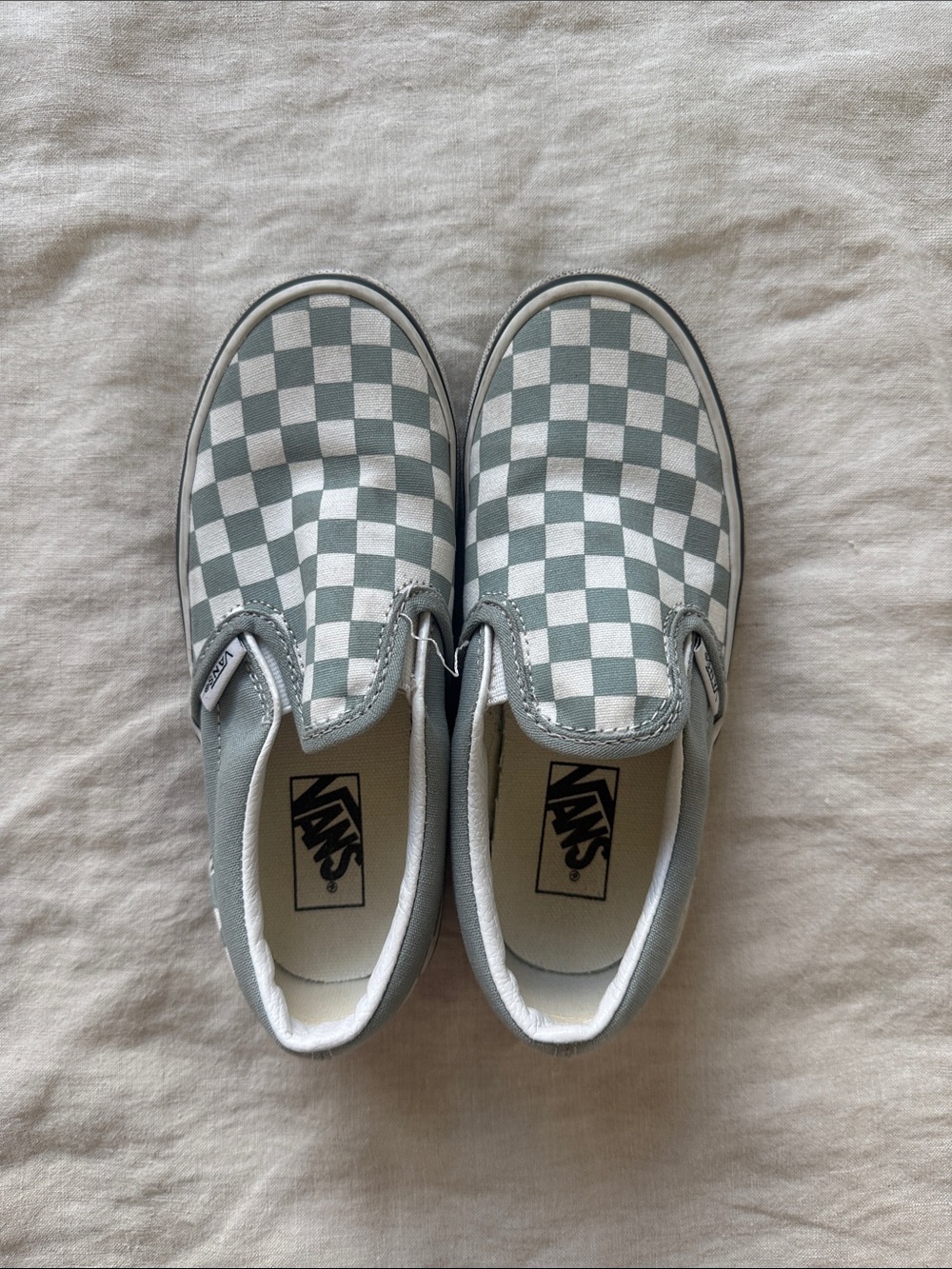 Kids Vans Kids Slip-On Sneakers - Gray and White Checkerboard